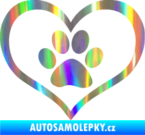 Samolepka Tlapky love 002 Holografická
