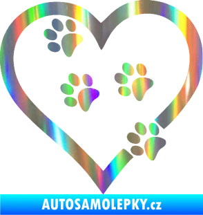 Samolepka Tlapky love 006 levá Holografická