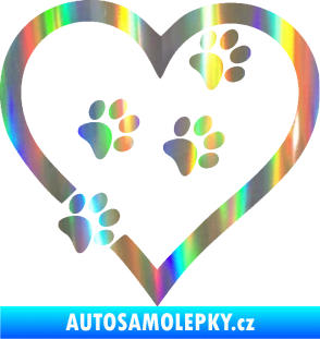 Samolepka Tlapky love 006 pravá Holografická