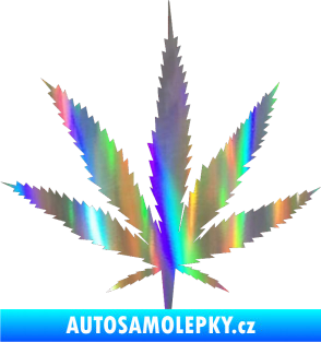 Samolepka Travka 001 lístek marihuany Holografická