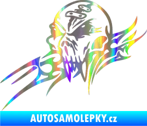 Samolepka Tribal skull levá lebka Holografická