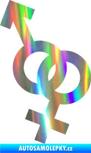 Samolepka Ty a já 001 symbol pro muže a ženu Holografická