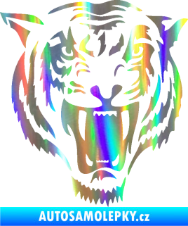 Samolepka Tygr 005 pravá hlava Holografická