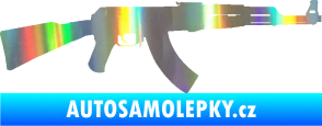 Samolepka Útočná puška AK 47 pravá Holografická