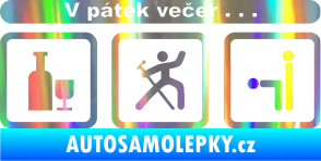 Samolepka V pátek večer  Holografická
