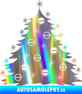 Samolepka Vánoční stromeček 001 Holografická