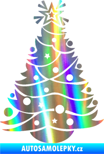 Samolepka Vánoční stromeček 002 Holografická