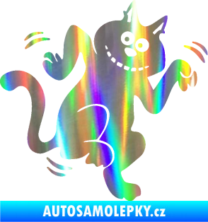 Samolepka Veselá kočka pravá Holografická