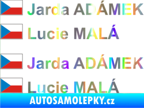 Samolepka Vlajka ČR se jménem Holografická