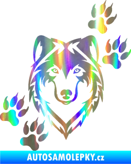 Samolepka Vlk 023 pravá Holografická
