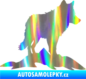 Samolepka Vlk 031 pravá hory Holografická