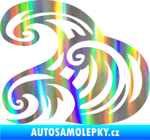 Samolepka Vlny 004 levá moře Holografická