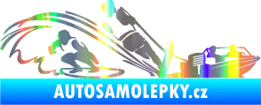 Samolepka Vodní lyžování a surf pravá Holografická