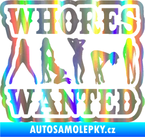 Samolepka Whores wanted  Holografická