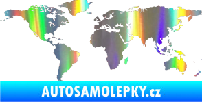 Samolepka World mapa světa Holografická