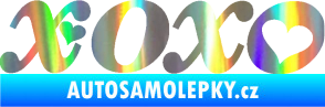Samolepka XOXO nápis se srdíčkem Holografická