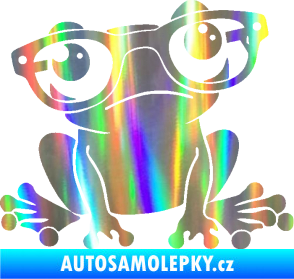 Samolepka Žába 011 pravá kouká s brýlemi Holografická