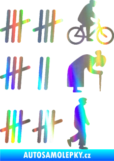 Samolepka Zářezy 002 pravá Holografická