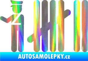 Samolepka Zářezy 007 policajt Holografická