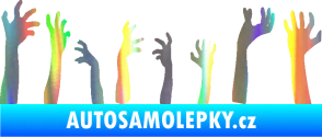 Samolepka Zombie 002 levá mrtví vylézají z hrobu Holografická