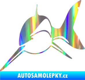 Samolepka Žralok 004 levá Holografická
