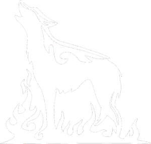 Animal flames 066 levá vyjící vlk