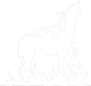 Animal flames 066 pravá vyjící vlk