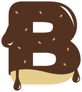 Barevná abeceda 001 písmeno B s čokoládovou polevou