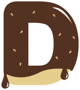Barevná abeceda 001 písmeno D s čokoládovou polevou