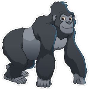 Barevná gorila 003 pravá