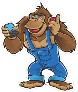 Barevná gorila 009 levá telefonista