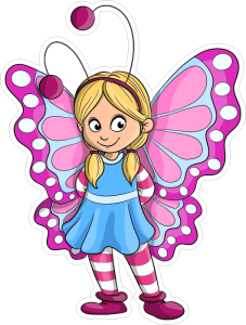 Barevná holčička 004 levá motýlí víla