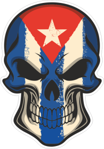 Barevná lebka 015 vlajka Kuba