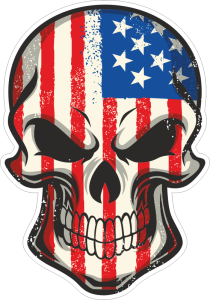 Barevná lebka 016 vlajka USA