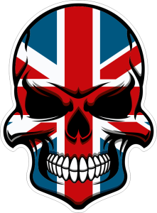 Barevná lebka 020 vlajka Velká Británie