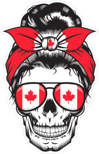 Barevná lebka 056 kanadská vlajka