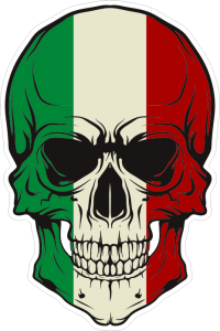 Barevná lebka 105  vlajka Itálie