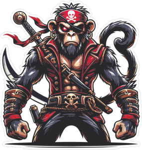 Barevná opice 015 levá pirát