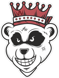 Barevná panda 003 levá s korunou