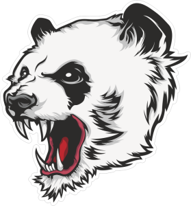 Barevná panda 009 levá zuřivá