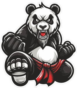 Barevná panda 010 levá Kung Fu