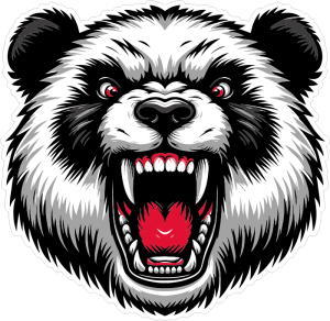 Barevná panda 012 rozzuřená