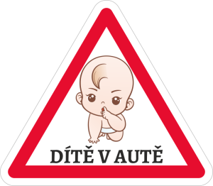 Barevná rodina v autě 008 dítě v autě