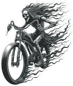 Barevná smrtka 036 levá černobílá biker