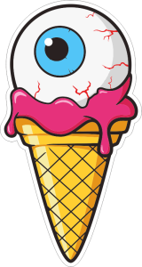 Barevná zmrzlina 001 levá zombí oko