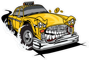 Barevné monster auto 005 pravá taxi