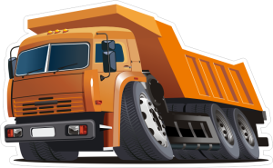 Barevné nákladní auto 003 levá karikatura