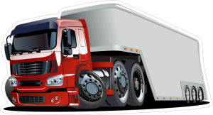 Barevné nákladní auto 007 levá karikatura
