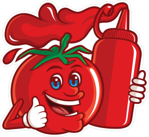 Barevné rajče 001 pravá s kečupem