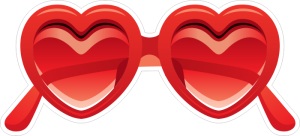 Barevné zamilované brýle srdíčka